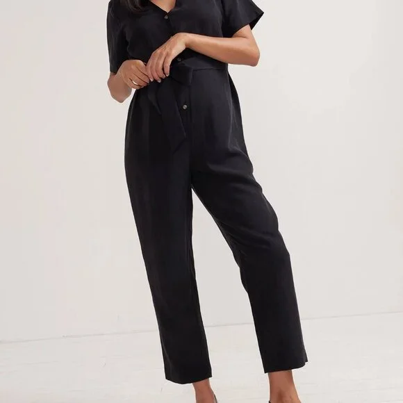 Hatch The Noelle Black Coverall Jumpsuit | size 2 - Picture 3 of 14